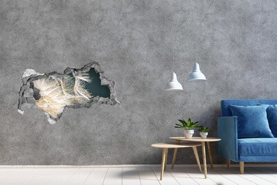 Hole wall sticker A floral landscape behind the hole