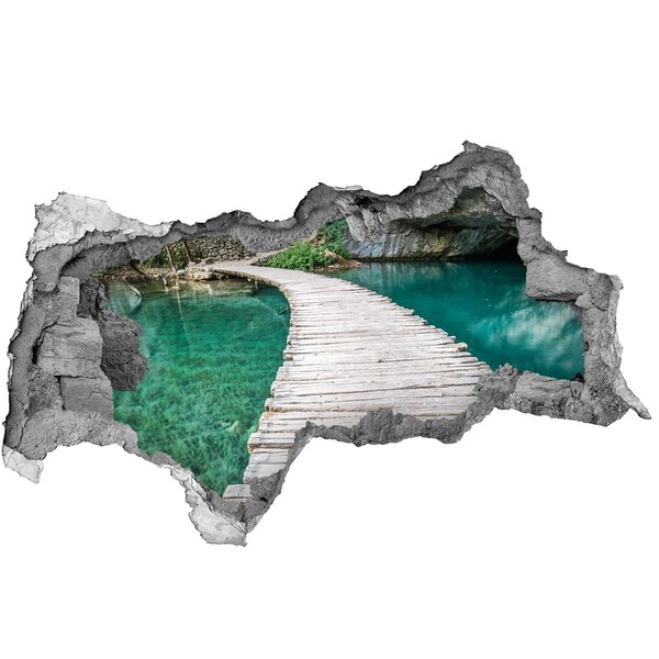 Hole in the wall decal Mysterious bridge over turquoise water