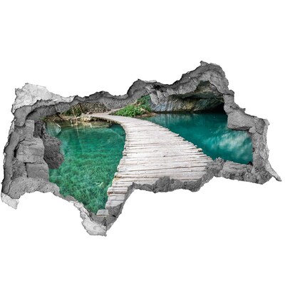 Hole in the wall decal Mysterious bridge over turquoise water