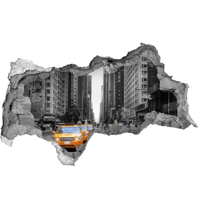 Hole wall sticker New York City Taxis in the Urban Landscape