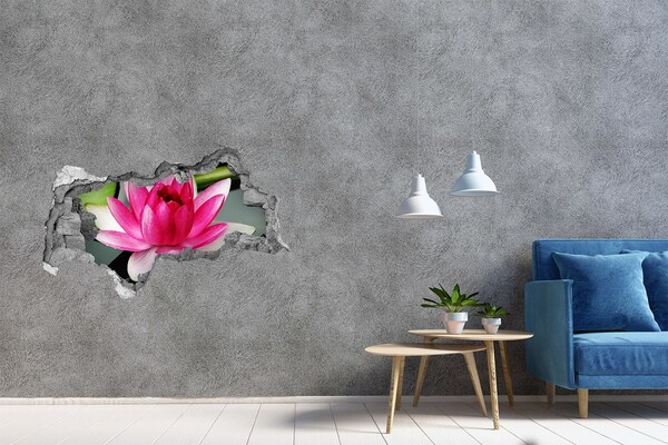 Hole in the wall sticker Lotus flower in a hole in the wall