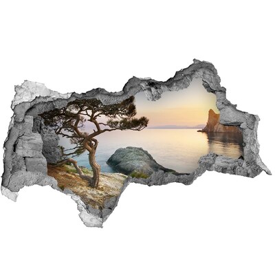 Hole wall sticker Seaside view at sunset