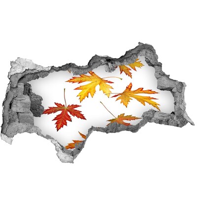 Hole wall sticker Autumn scenery with leaves