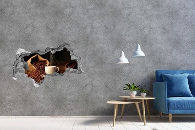 Hole wall sticker Coffee in the heart of the beans