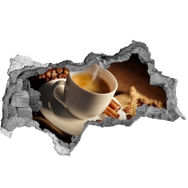 Hole in the wall decal Aromatic coffee with cinnamon
