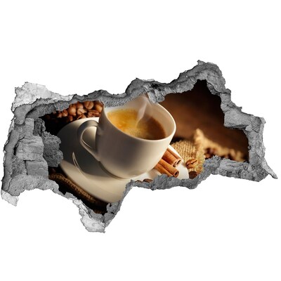 Hole in the wall decal Aromatic coffee with cinnamon