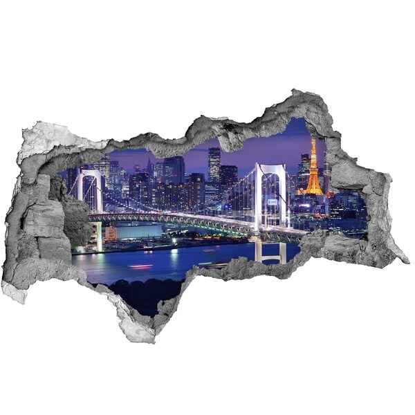 Hole in the wall decal The bridge in the night light