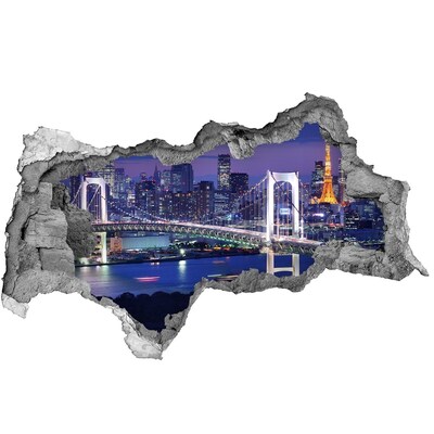 Hole in the wall decal The bridge in the night light
