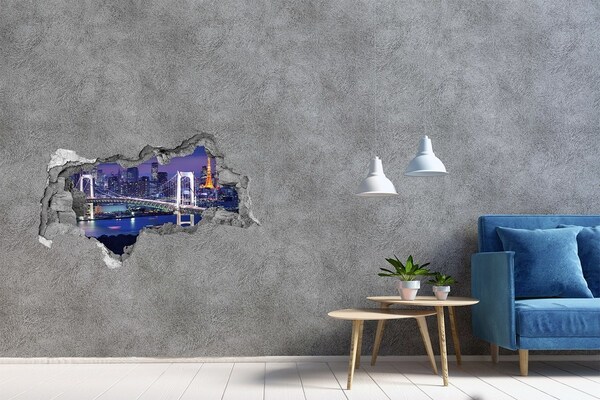 Hole in the wall decal The bridge in the night light