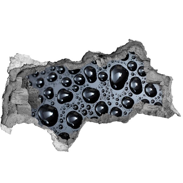 Hole in the wall decal Black water with drops