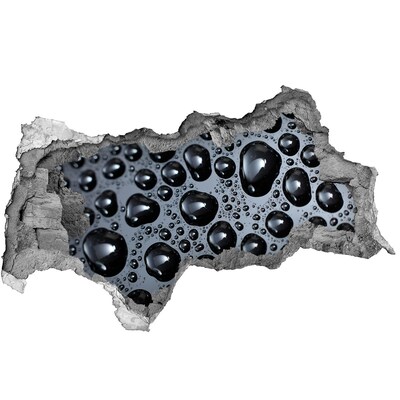 Hole in the wall decal Black water with drops