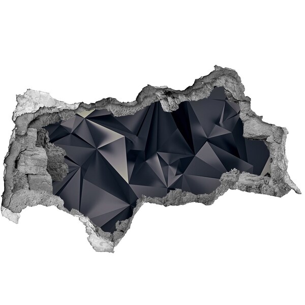 Hole wall sticker Black, geometric depth