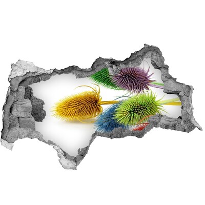 Hole in the wall decal Floral explosion in concrete