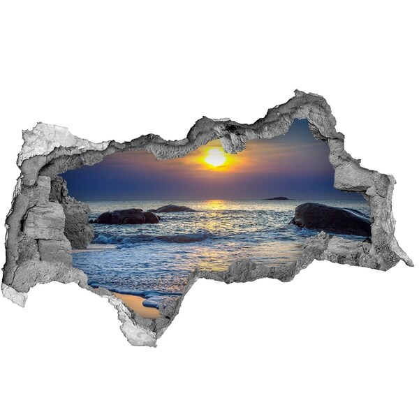 Hole in the wall decal Sunset over the sea