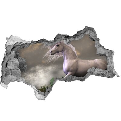Hole wall sticker A mythical horse in a magical landscape