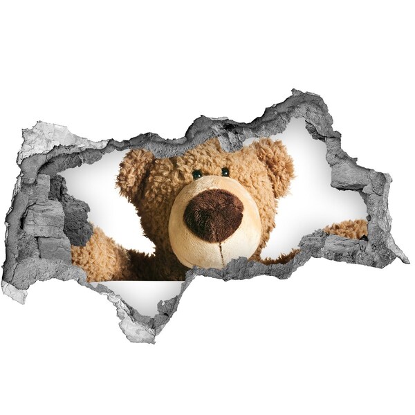 Hole wall sticker Smiling Teddy Bear in a Hole in the Wall