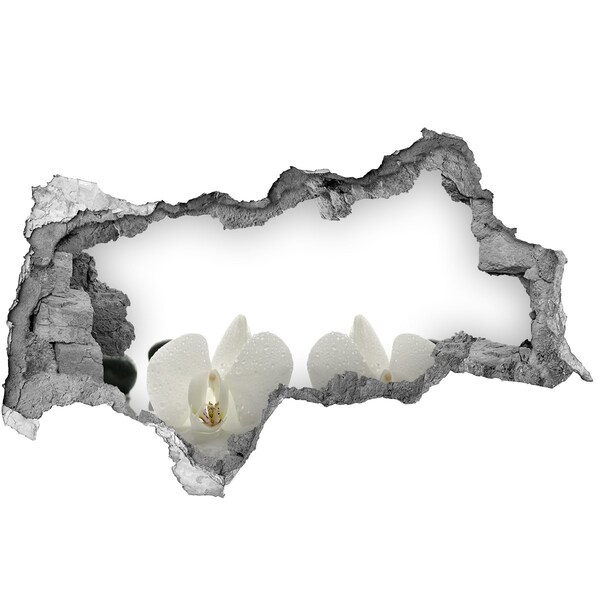 Hole wall sticker Flowers in concrete