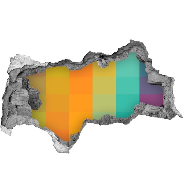 Hole wall sticker Colorful hole in the wall