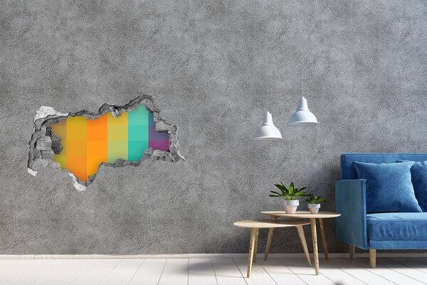 Hole wall sticker Colorful hole in the wall