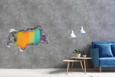 Hole wall sticker Colorful hole in the wall