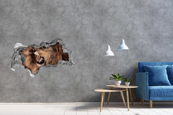 Hole wall sticker Snapdragon in concrete