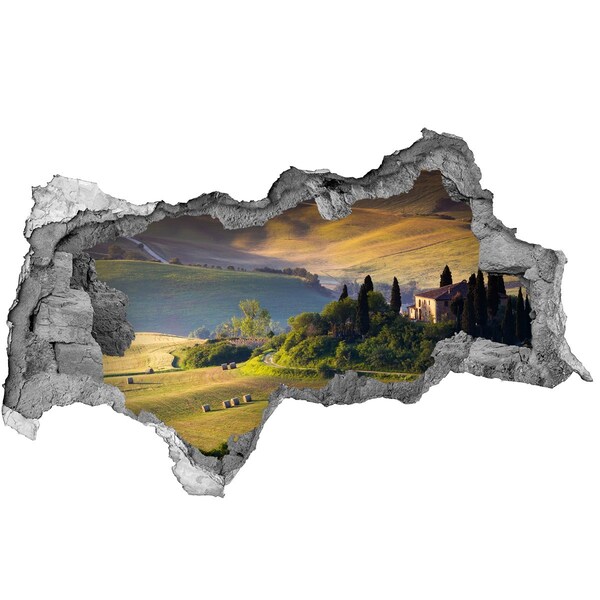 Hole in the wall decal The idyllic landscape of Tuscany