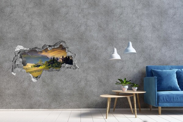 Hole in the wall decal The idyllic landscape of Tuscany