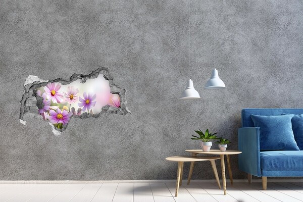 Hole in the wall decal A flower paradise behind the wall