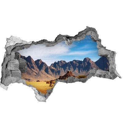 Hole wall sticker Mountain landscape in Africa