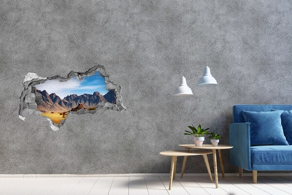 Hole wall sticker Mountain landscape in Africa