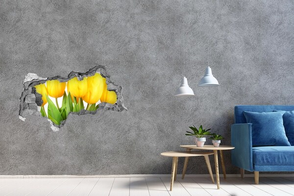 Hole in the wall decal Tulip flowers in a hole in the wall
