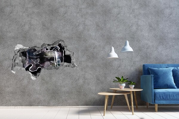 Hole in the wall decal Butterflies in a magical space