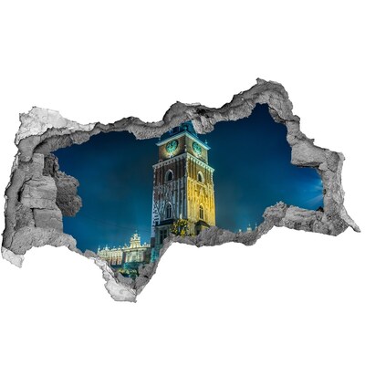 Hole in the wall sticker Clock Tower in Krakow