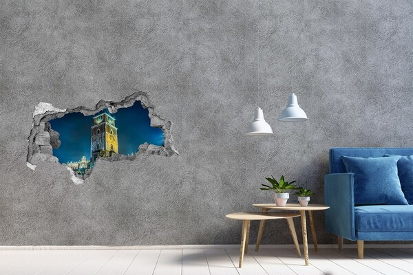 Hole in the wall sticker Clock Tower in Krakow