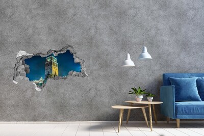 Hole in the wall sticker Clock Tower in Krakow