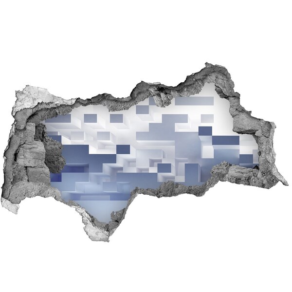 Hole in the wall sticker Abstract space in blue shades