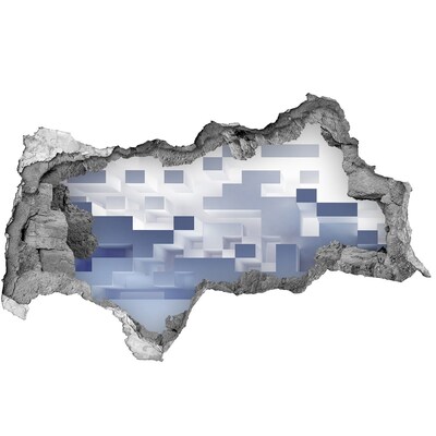 Hole in the wall sticker Abstract space in blue shades