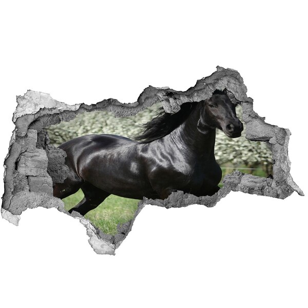 Hole wall sticker A horse galloping through a wall