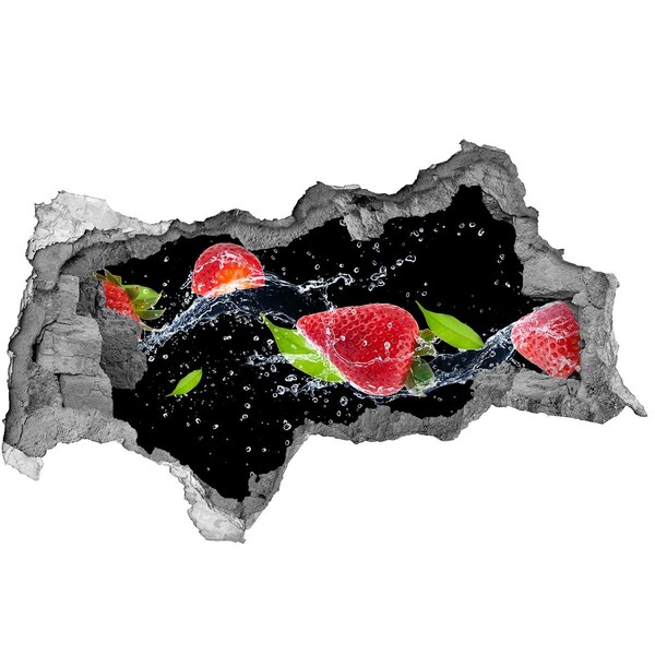 Hole wall sticker Strawberry in water