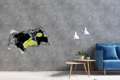 Hole in the wall decal Refreshing lemon cocktail