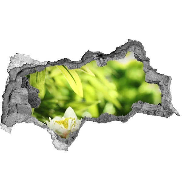 Hole wall sticker A flower in a green garden