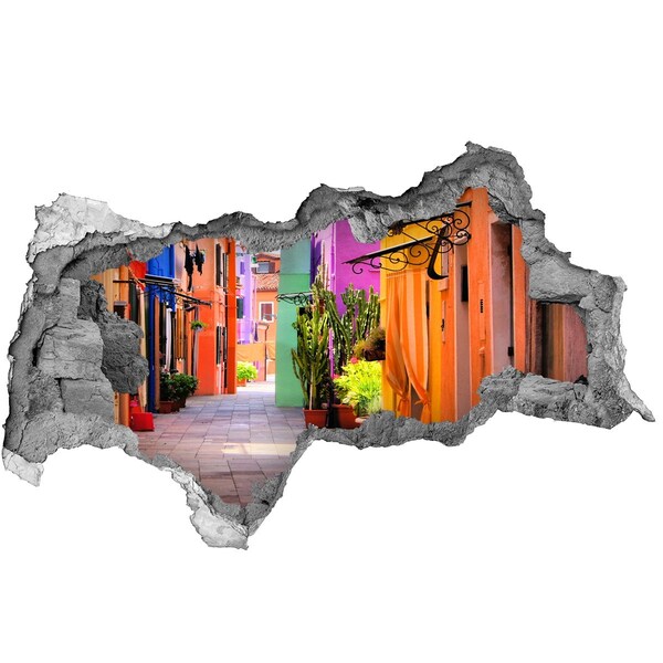 Hole in the wall decal A colorful street in Mexico