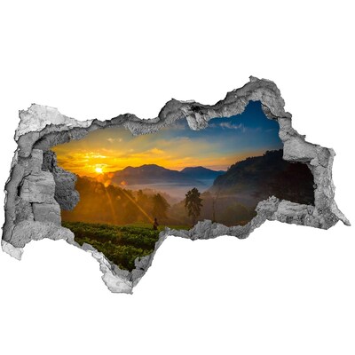 Hole in the wall decal Sunset in the mountains