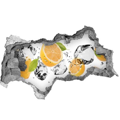 Hole wall sticker Citrus explosion in water