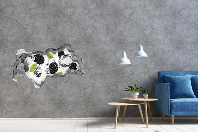 Hole wall sticker Fruit explosion in concrete