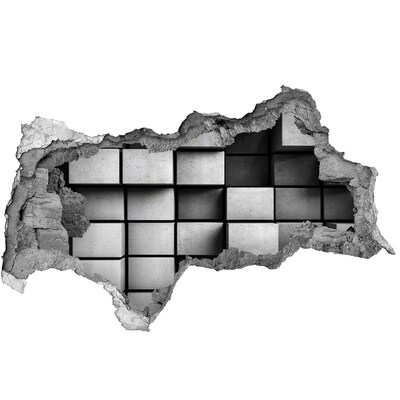 Hole wall sticker Broken wall with concrete blocks