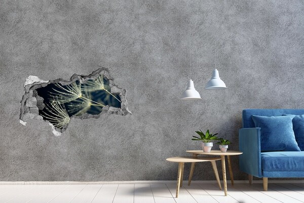 Hole in the wall sticker Dandelion flowers in water