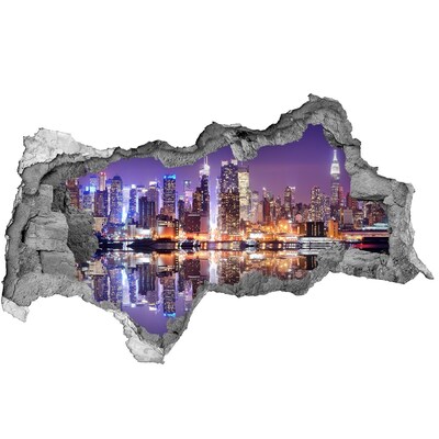 Hole in the wall sticker New York at night