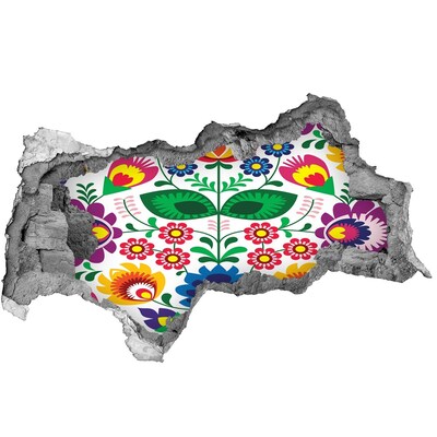 Hole wall sticker Floral pattern on a concrete background