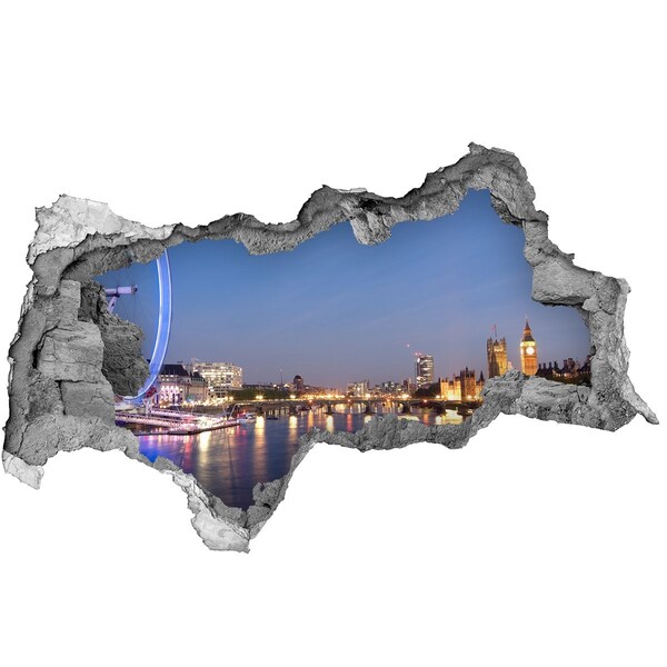 Hole in the wall decal View of London at night